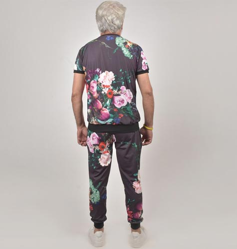 Men Floral Digital Printed Lycra Tracksuits